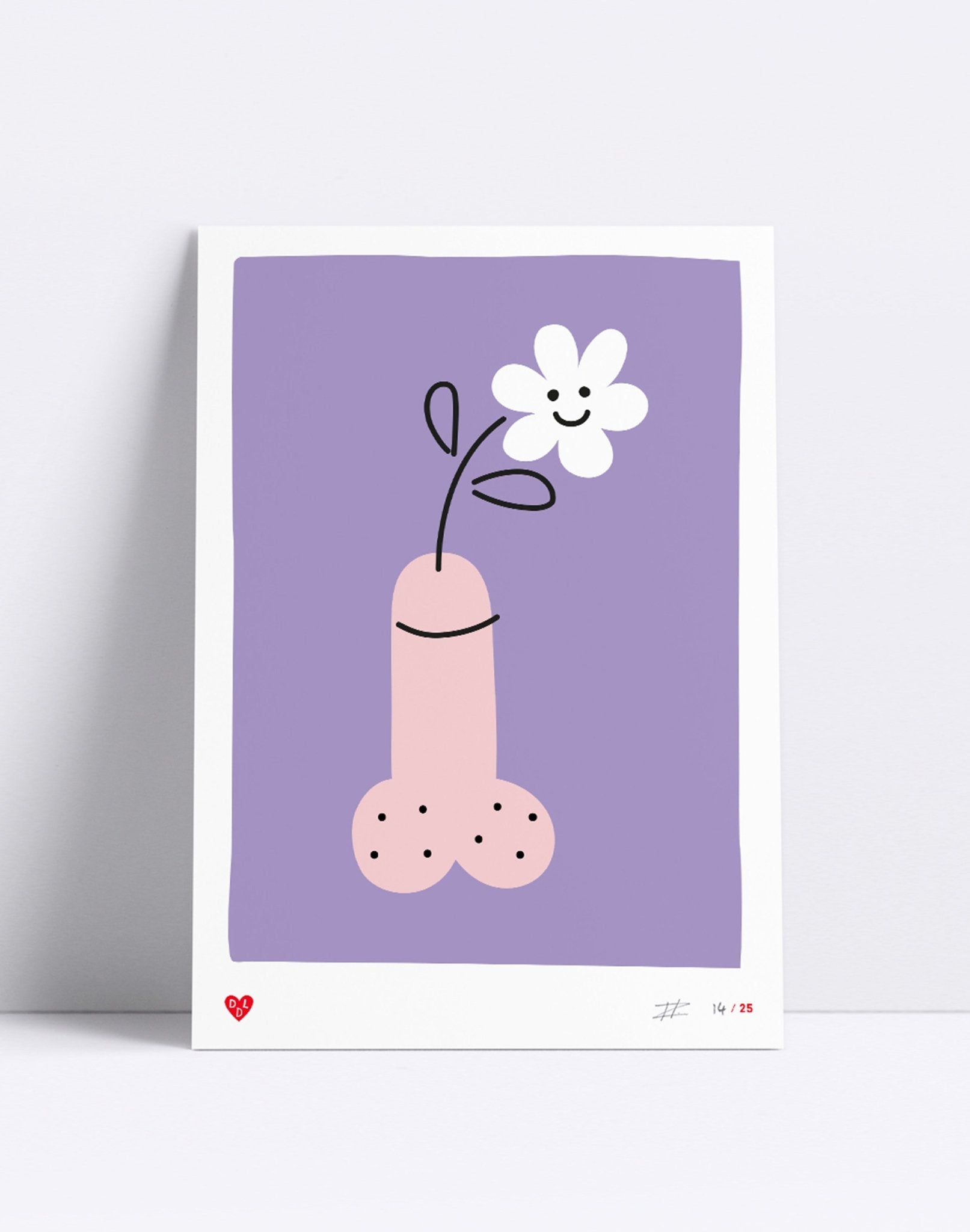 Screenprint - Art – Whoopsy Daisy (21x30) - Dicks Don't Lie - ARTWDALLA4