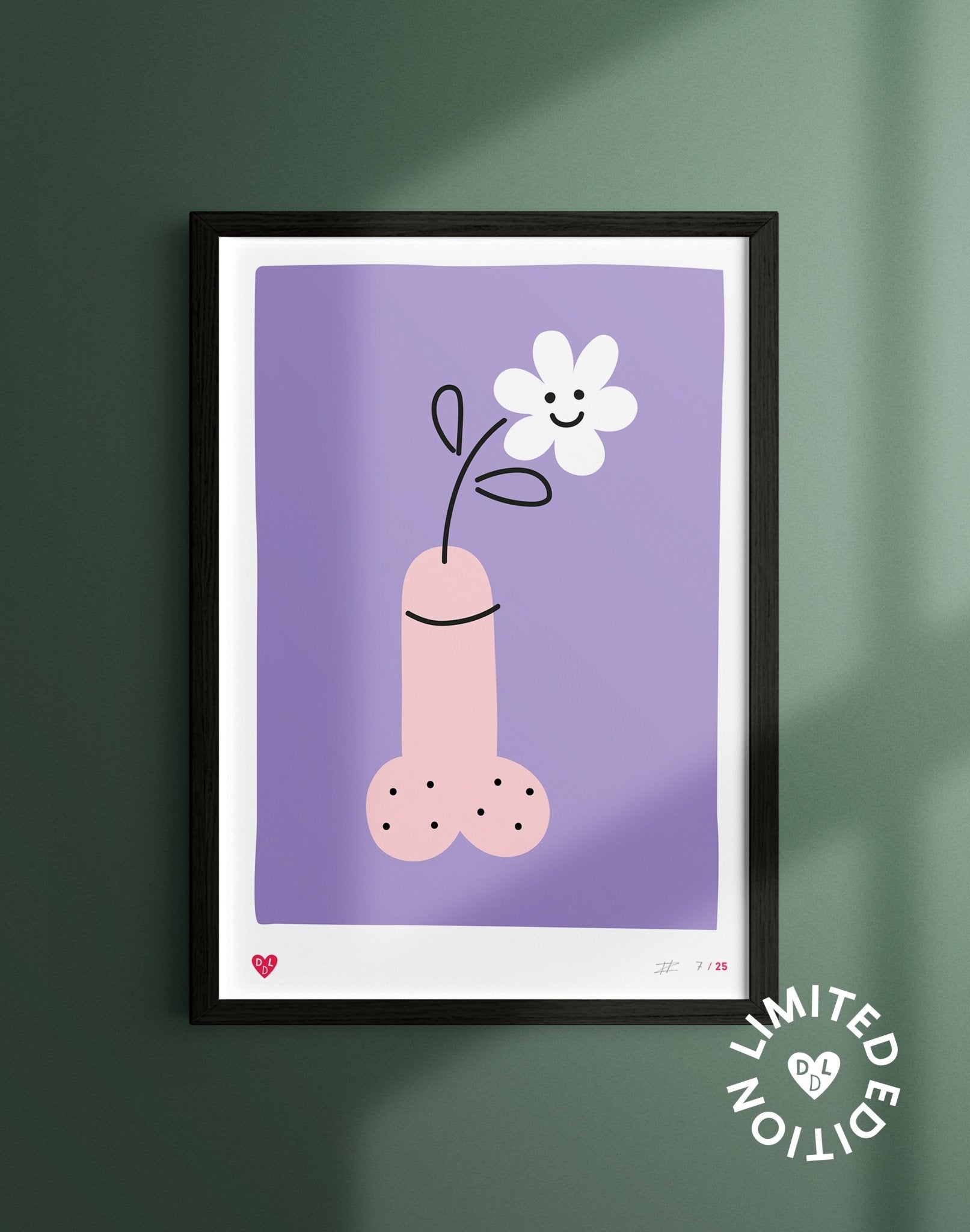 Screenprint - Art – Whoopsy Daisy (21x30) - Dicks Don't Lie - ARTWDALLA4