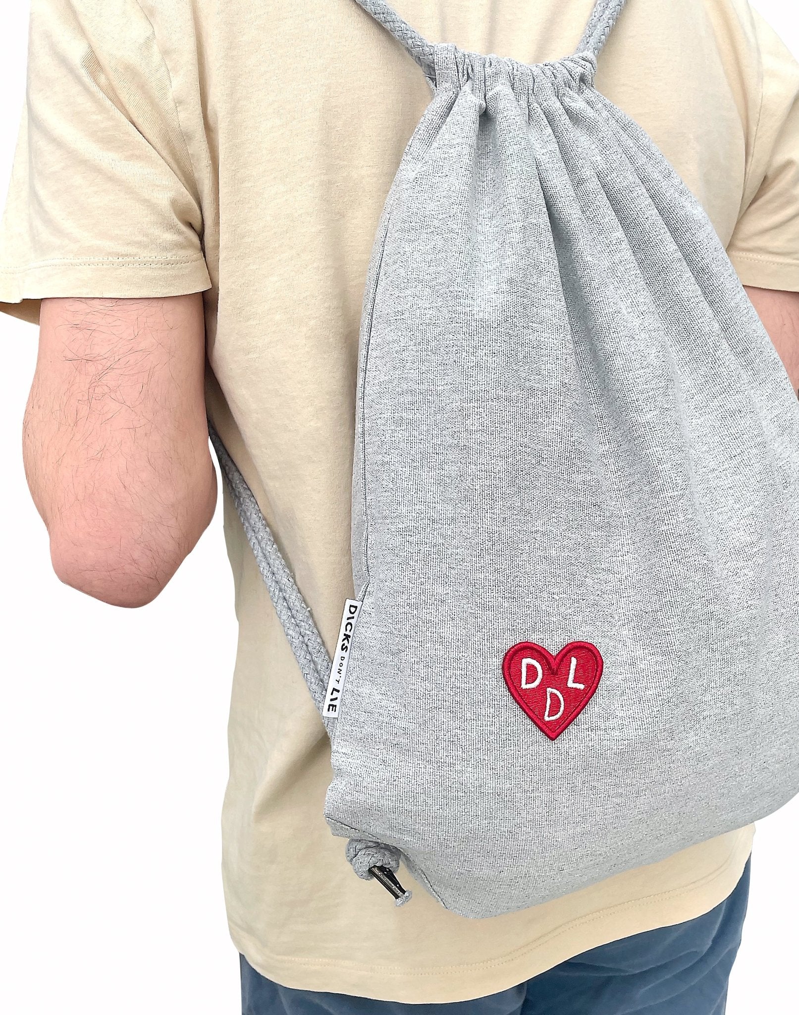 Totebag - Gym Sack – DDL Heart Patch - Dicks Don't Lie - GYMDDLPGOS
