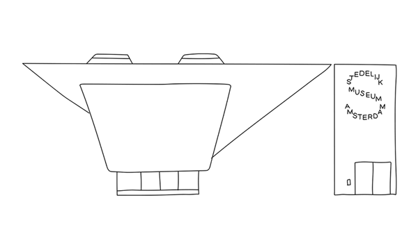 Line drawing animation concept stores buildings houses