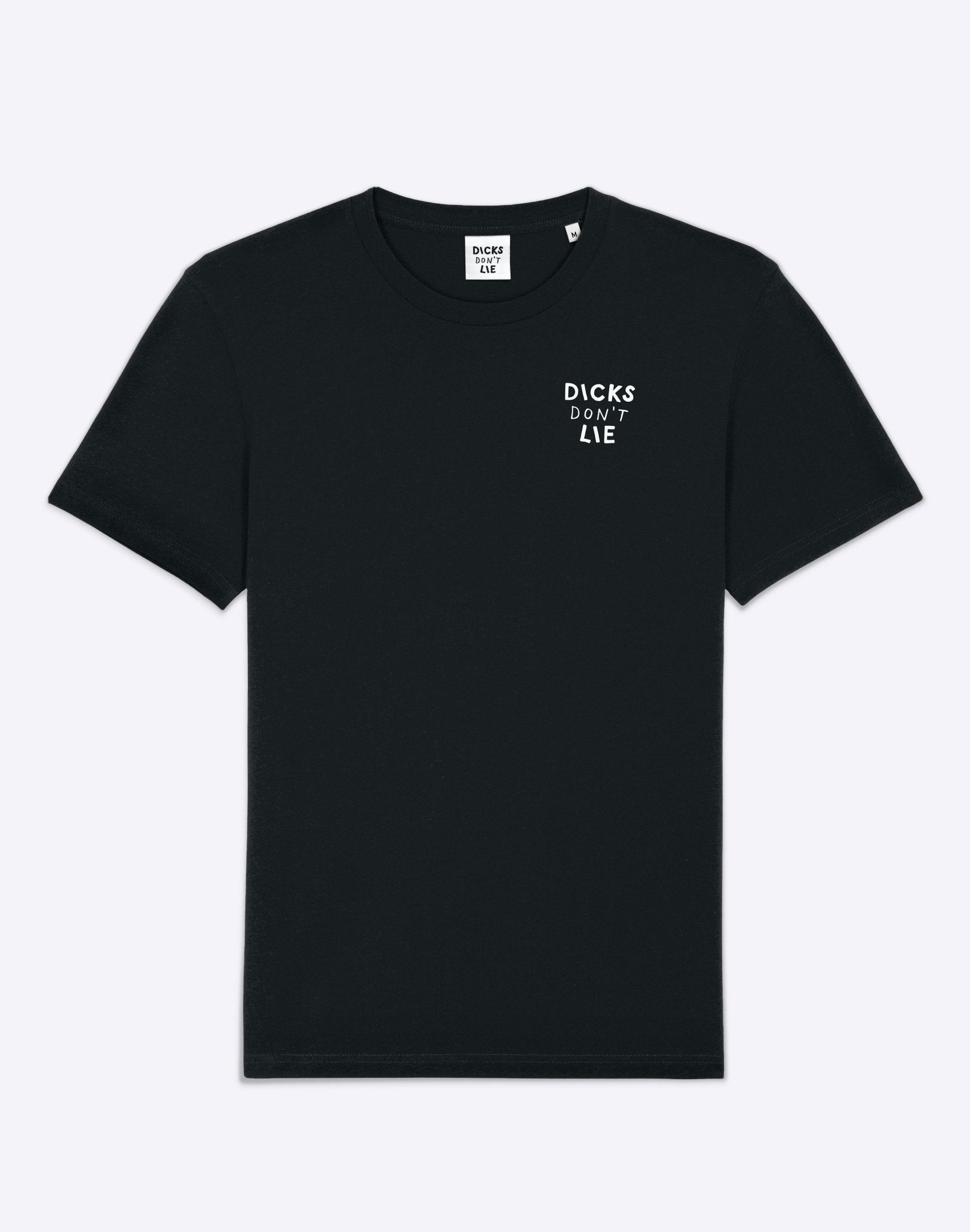 Black T-Shirt – Withe chest logo of Dicks Don't Lie - Dicks Don't Lie